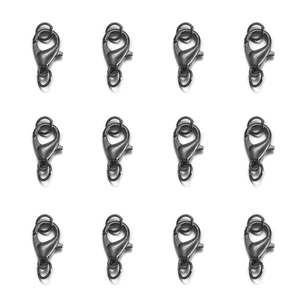 50Pcs Lobster Clasps Hooks with 100Pcs Jump Rings End Clasps Bracelet Necklace Connectors for DIY Jewelry Making Supplies