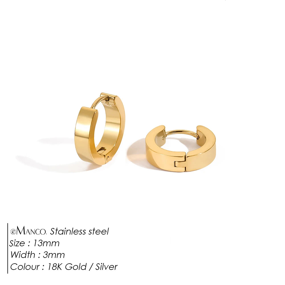 EMANCO Fashion Gold Size Circle Earrings Women's Jewelry Accessories Classic Stainless Steel Earrings Wholesale