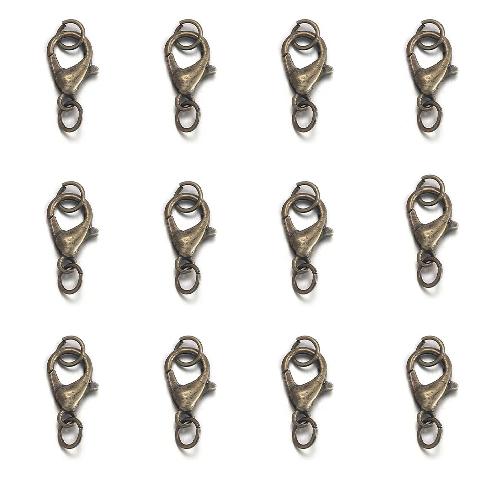 50Pcs Lobster Clasps Hooks with 100Pcs Jump Rings End Clasps Bracelet Necklace Connectors for DIY Jewelry Making Supplies