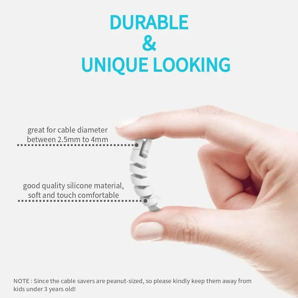 USB Cable Protector Charging Cable Spiral Silicone Protective Sleeve Wire End Cord Cover Savers for Phone Watch Charger Cable