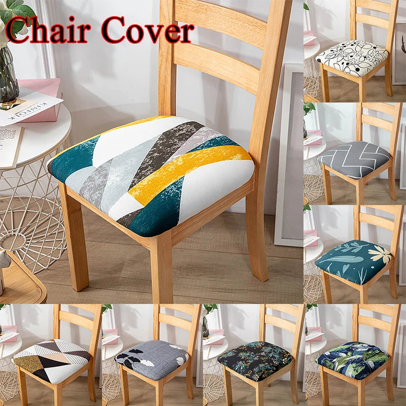 Elastic Dining Room Chair Seat Covers Universal Removable Dinner Chair Cover Stretch Washable Cover Protector Cushion Slipcover