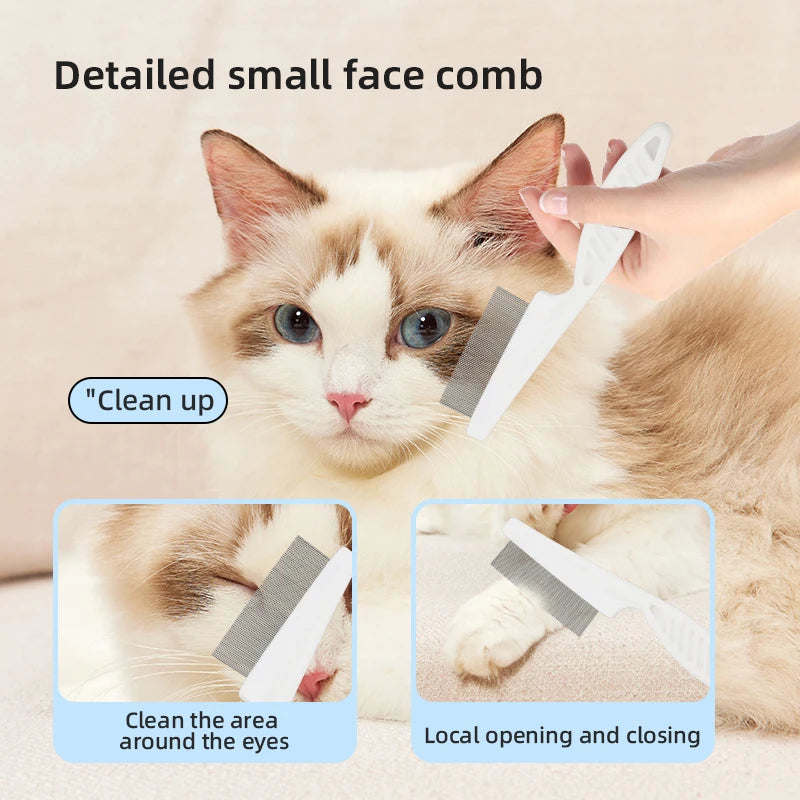 3-piece Cat Grooming Brush Set, Special Needle Comb for Cats, Detangling Brush, Fur Removal Brush, Grooming Tool for Ragdoll Cat