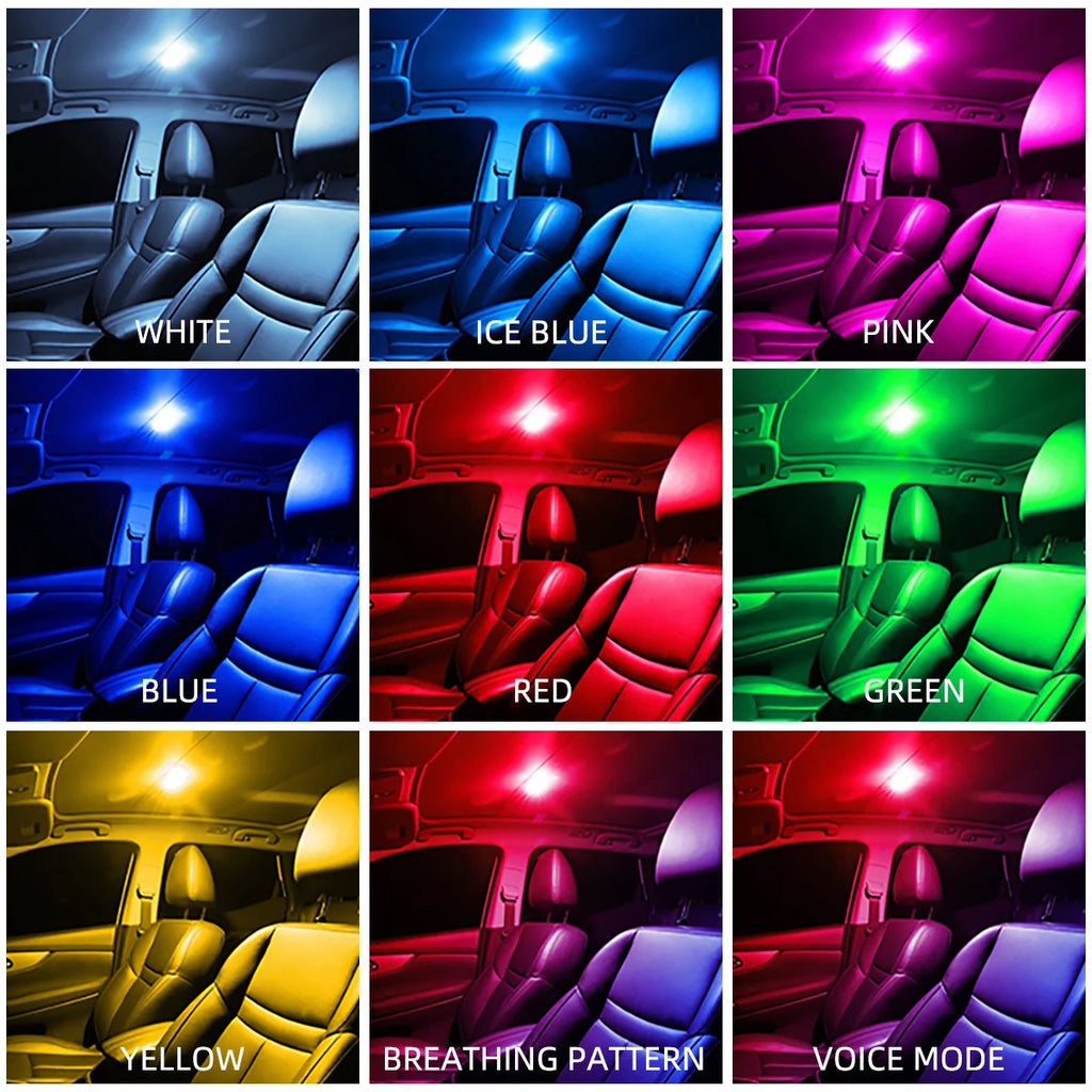 1pc Car Touch Light Wall Reading Lamp 10 LED Magnet Base Car Ceiling Light Ambient Mood Interior Lighting USB Rechargeable Lamp