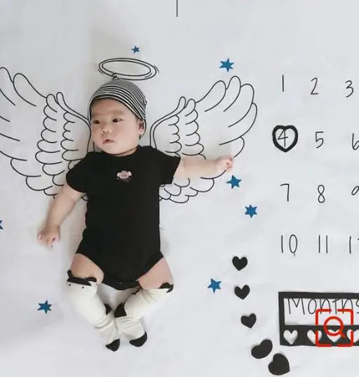 Baby Milestone Photo Props Background Blankets Play Mat Calendar Boy Girl Newborn Photography Props Cloth Photo Accessories