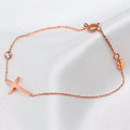 Huitan Simple Single Chain Bracelet for Women Fancy Cross Charm with Shiny CZ Fashion Versatile Female Hand Jewelry Wholesale