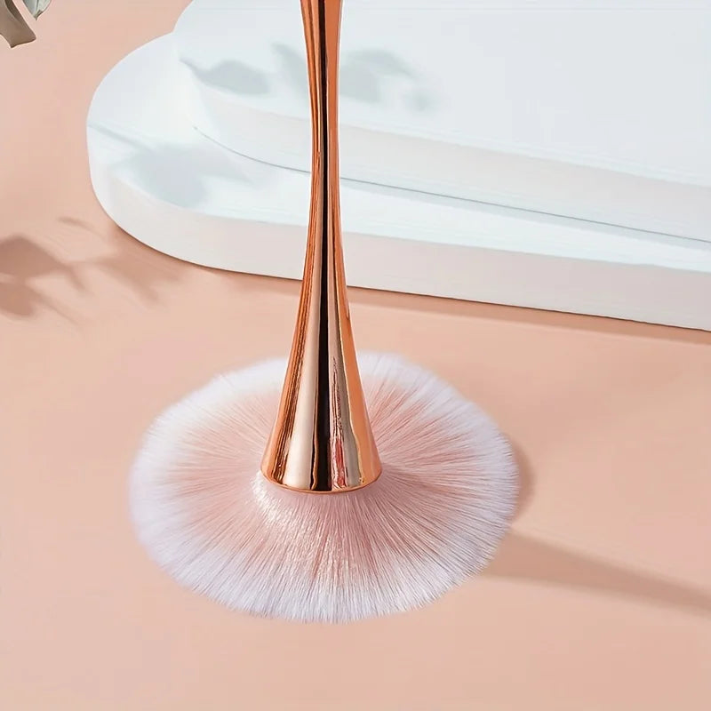Ultra-Soft Rose Gold Makeup Brush Blush Brush,Professional Tool Fluffy Loose Powder Brush Manicure Dusting Brush