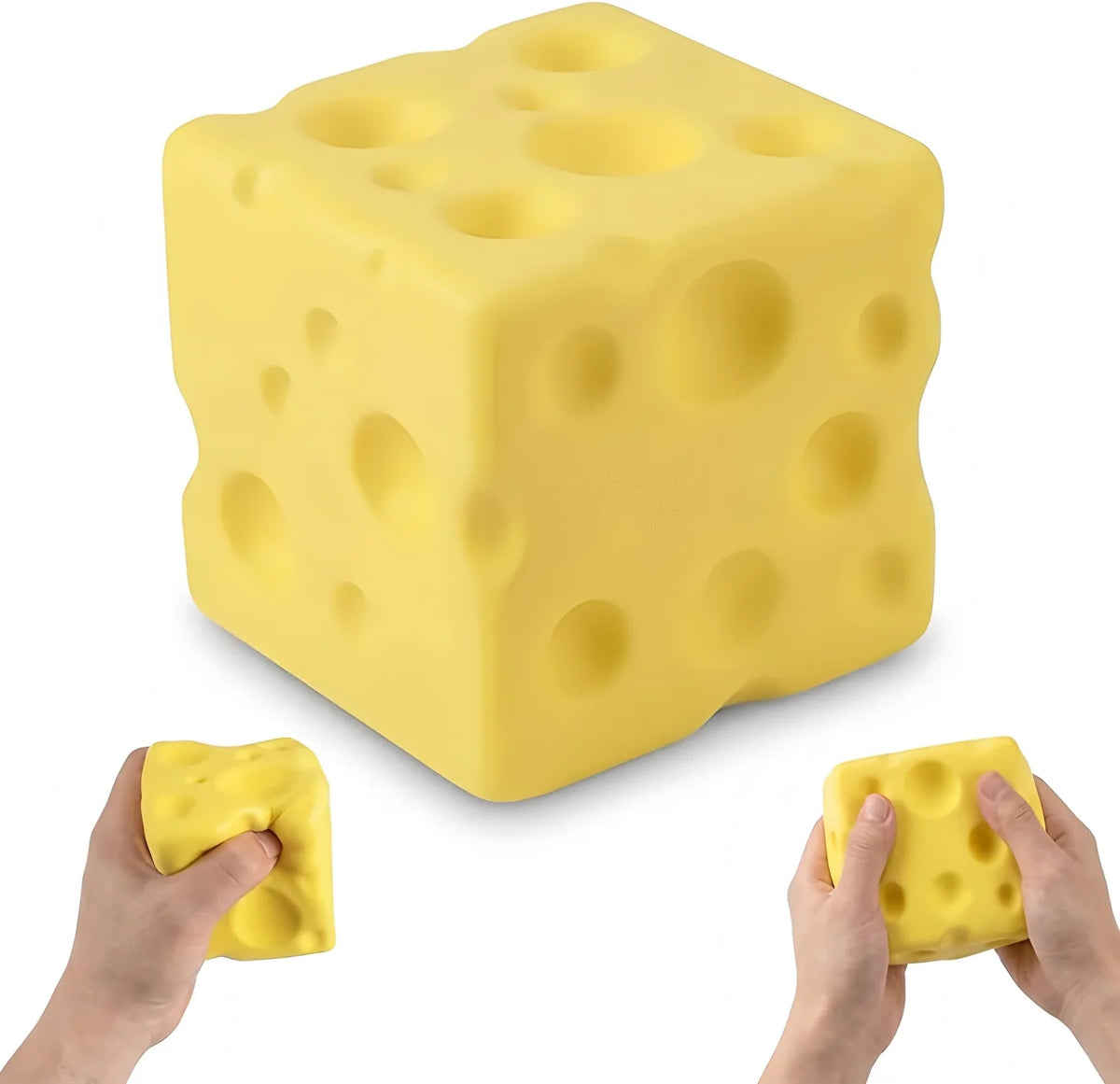 Stress Relief Cheese Squishy Toy Elastic Squeeze Toy Slow Rebound Anxiety Relief Anti-stress Funny Toy Decompression For Adults