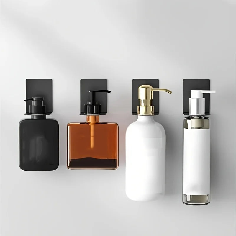 2pcs Stainless Steel Wall-Mounted Bottle Hooks,Refillable Shampoo Container Hanger Bathroom Accessories,Hook For Wall