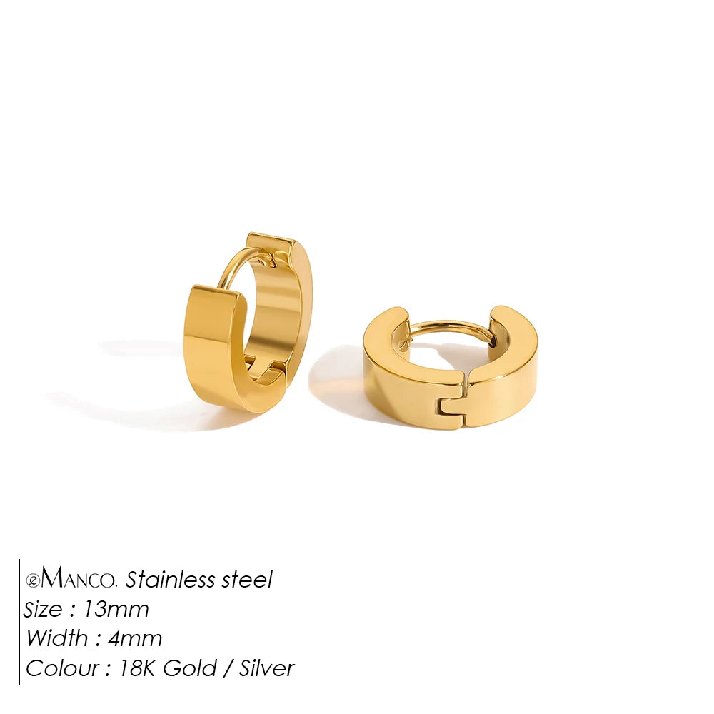 EMANCO Fashion Gold Size Circle Earrings Women's Jewelry Accessories Classic Stainless Steel Earrings Wholesale