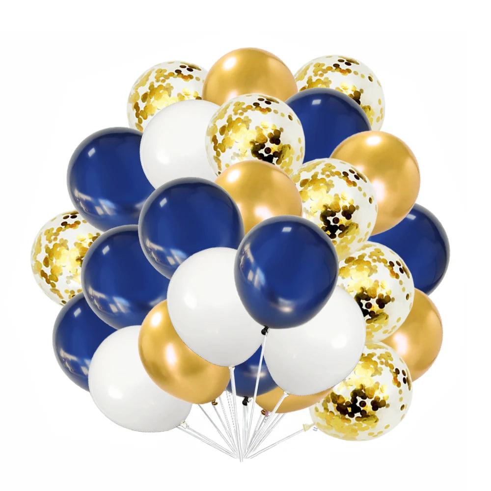 30Pcs/set 10Inch Mix Rose Gold Confetti Latex Balloons for Birthday Party Decoration Wedding Baby Shower Blue Pink Agate Balloon