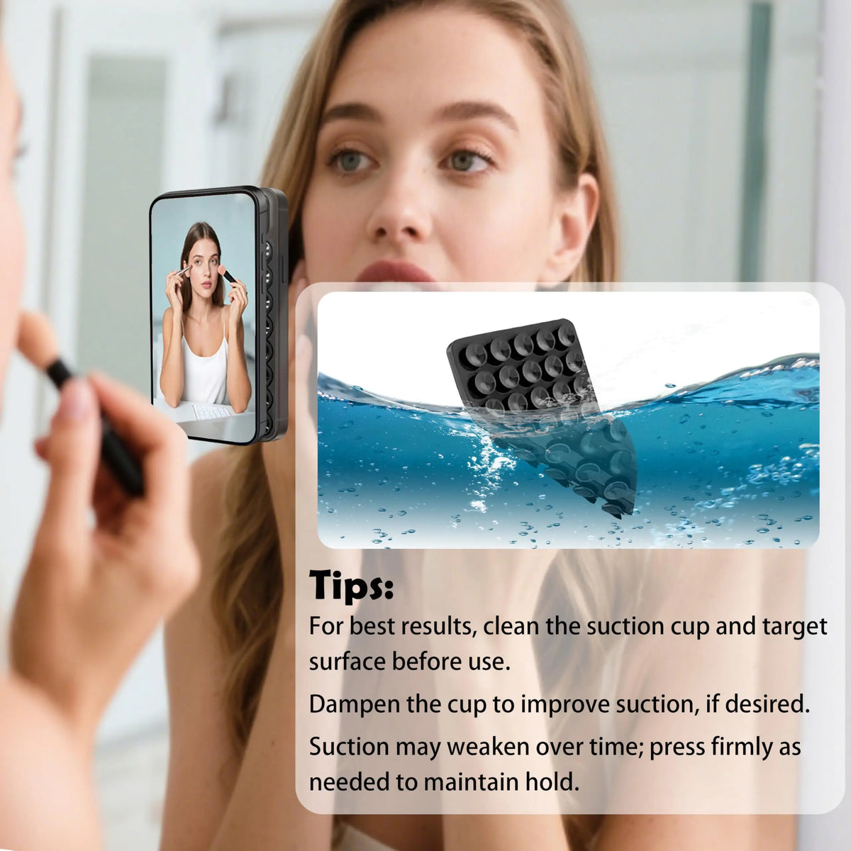 Silicone Suction Cup Phone Holde Multifunctional Fixed Anti-slip Mobile Fixture Double Sided Detachable Phone Rubber Sucker Pad