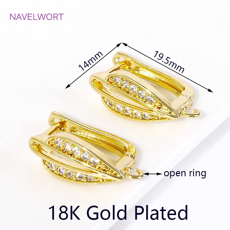 Multi Styles 18K Gold Plated Brass Shvenzy Earring Hooks Ear Wire Fastener,Accessories For Earrings,DIY Jewelry Making Supplies