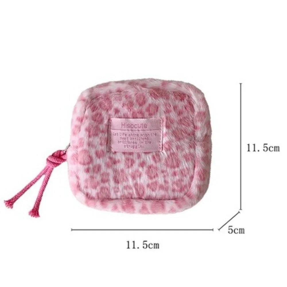 New Leopard Print Makeup Pouch Large Capacity Cosmetic Bag Multipurpose Sanitary Pads Bag