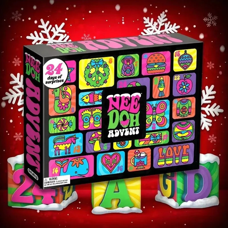 2026 NeeDoh Advent Calendar 3D PVC FidgetChristmas Countdown Calendar Surprise Box Stress Relief Toy New Year Holiday adult toys