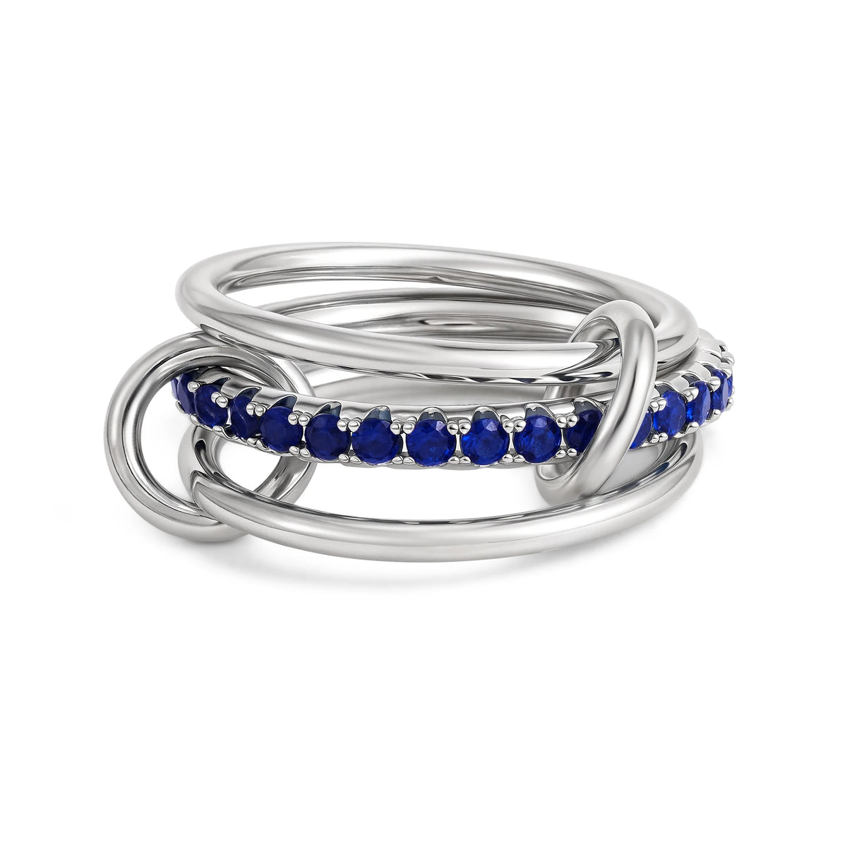 Gothic Multi-layer Metal Two-tone Stacking Rings for Women PVD Waterproof Stainless Steel CZ Zircon Finger Ring Designer Jewelry