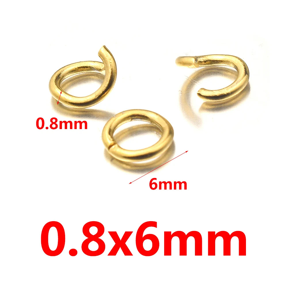 100pcs Lot 4 6 8 10mm Gold Stainless Steel Jump Rings Open Split Ring Connectors for DIY Jewelry Making Supplies Wholesale Items