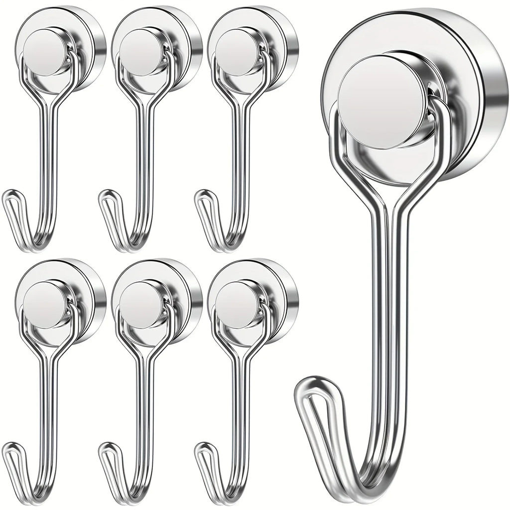 6/12/20pcs Magnetic Hook Heavy Duty Magnet Hook with Swivel Hook for Kitchen, Locker, Refrigerator, Key