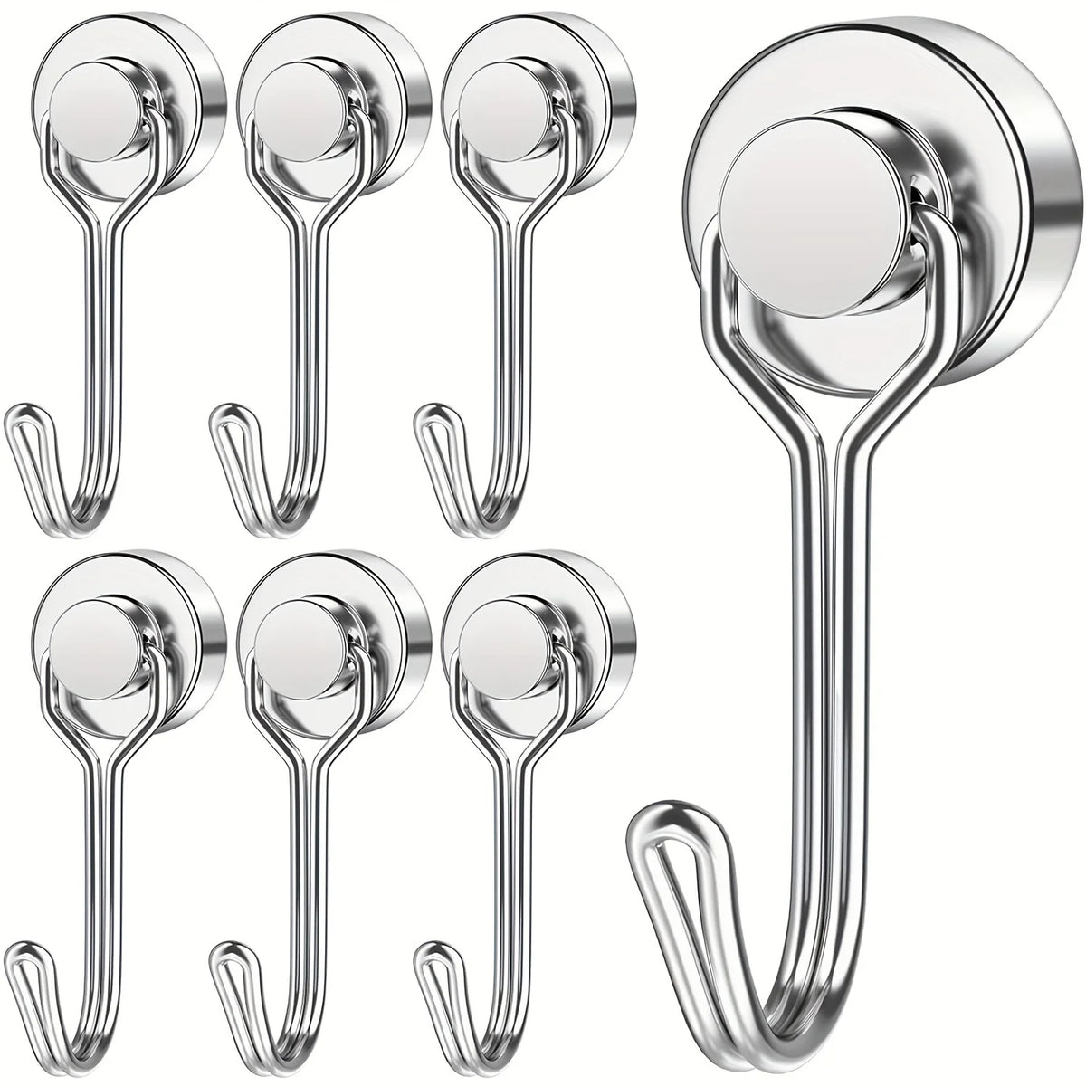 6/12/20pcs Magnetic Hook Heavy Duty Magnet Hook with Swivel Hook for Kitchen, Locker, Refrigerator, Key