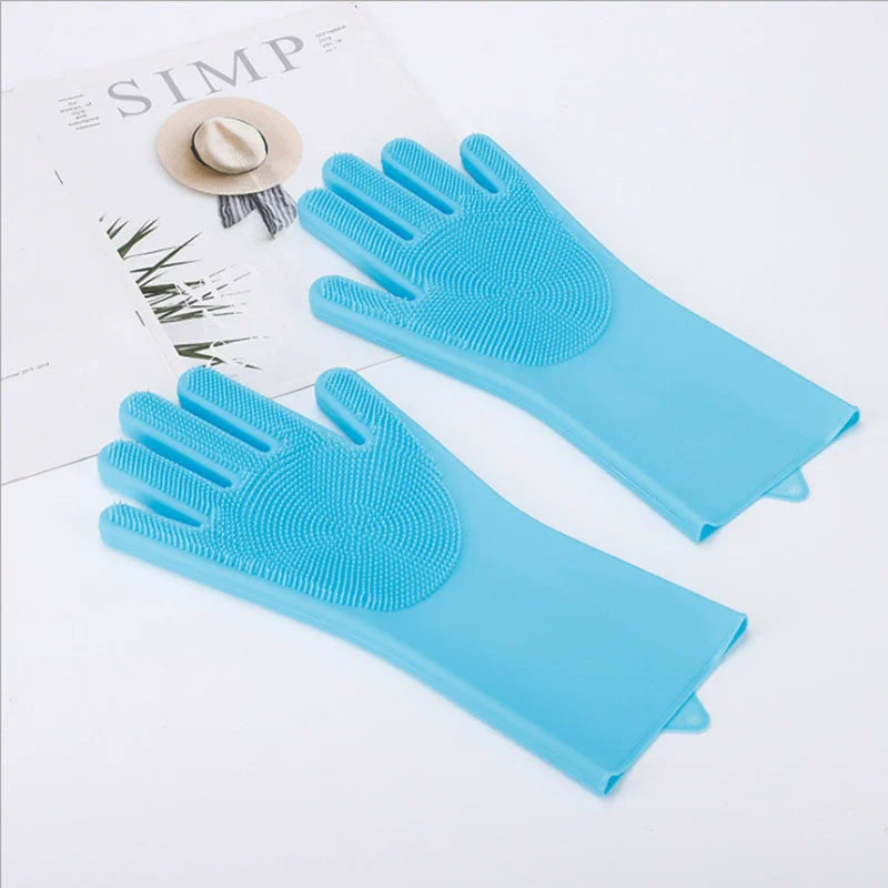 Gloves for Dogs And Cats Silicone Bathing Shampoo Scrubber Dishwashing Cleaning Glove Hair Removal Multi-Functional Pet Care