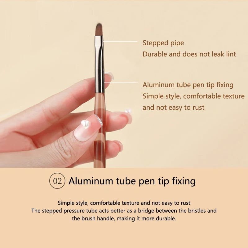 9Pcs UV Gel Acrylic Nail Brush Set, Nail Tips Extension Nail Brushes 3D Carving Manicure Salon Tools