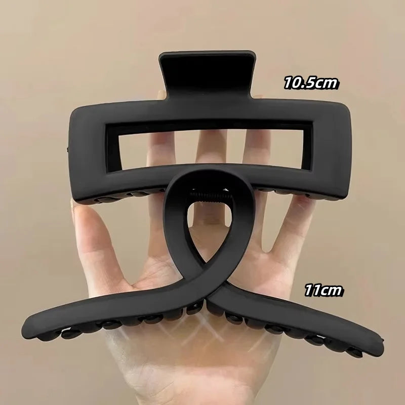 Black Series Big Hair Clip for Women Simplicity Ponytail Clip Women Fashion Shark Clip Girl Hair Clamp