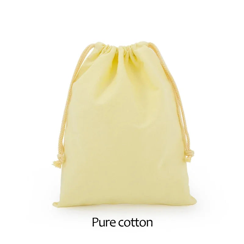 Cotton Cloth Gift Packaging Bag Drawstring Storage Bags White Canvas Bags for Candy Reusable Pouch Home Sundries Organize Sacks
