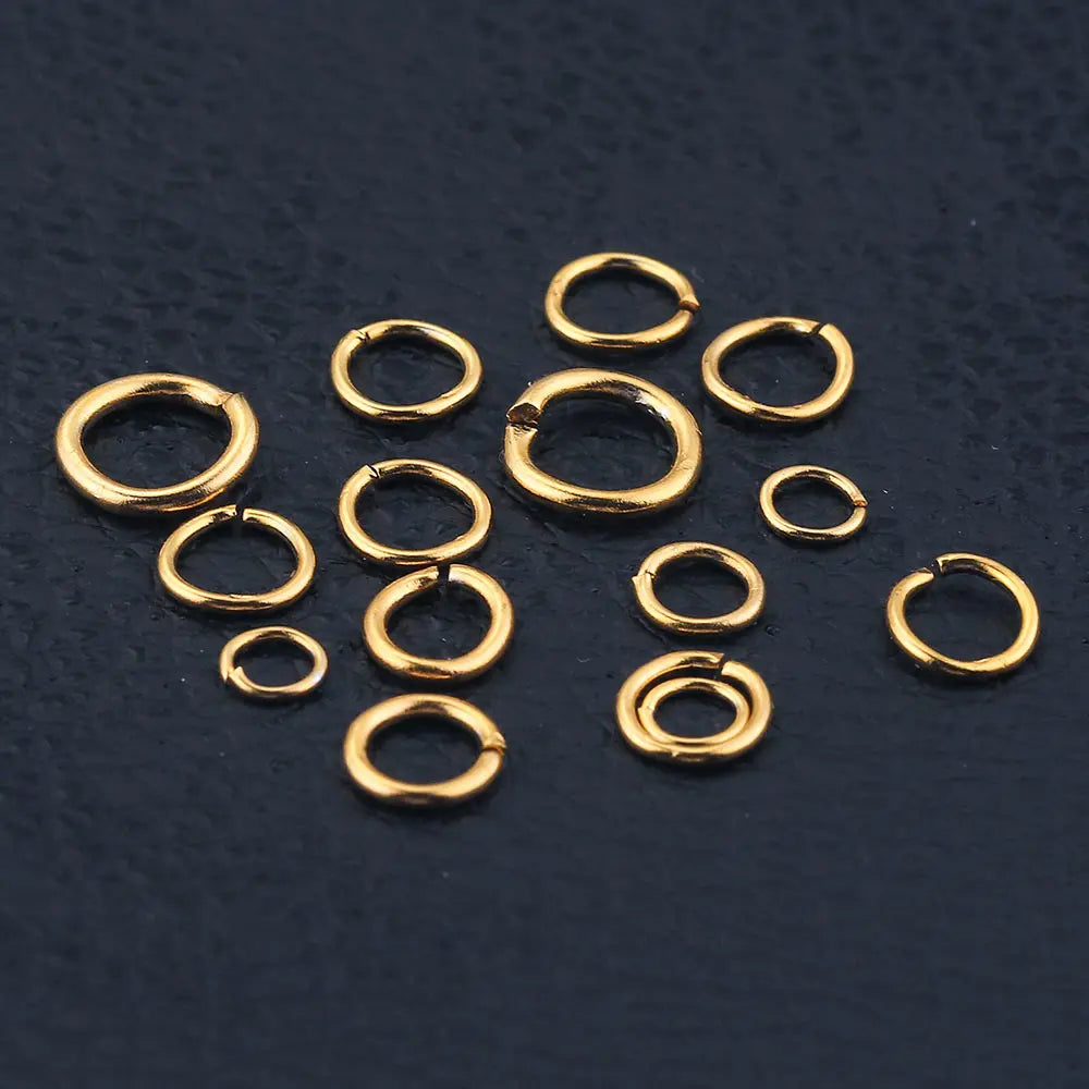 100pcs Lot 4 6 8 10mm Gold Stainless Steel Jump Rings Open Split Ring Connectors for DIY Jewelry Making Supplies Wholesale Items