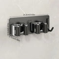 Self-Adhesive No-Drill Mop And Broom HolderStainless Steel Hooks for Kitchen Toilet Bathroom Organization Storage Solution