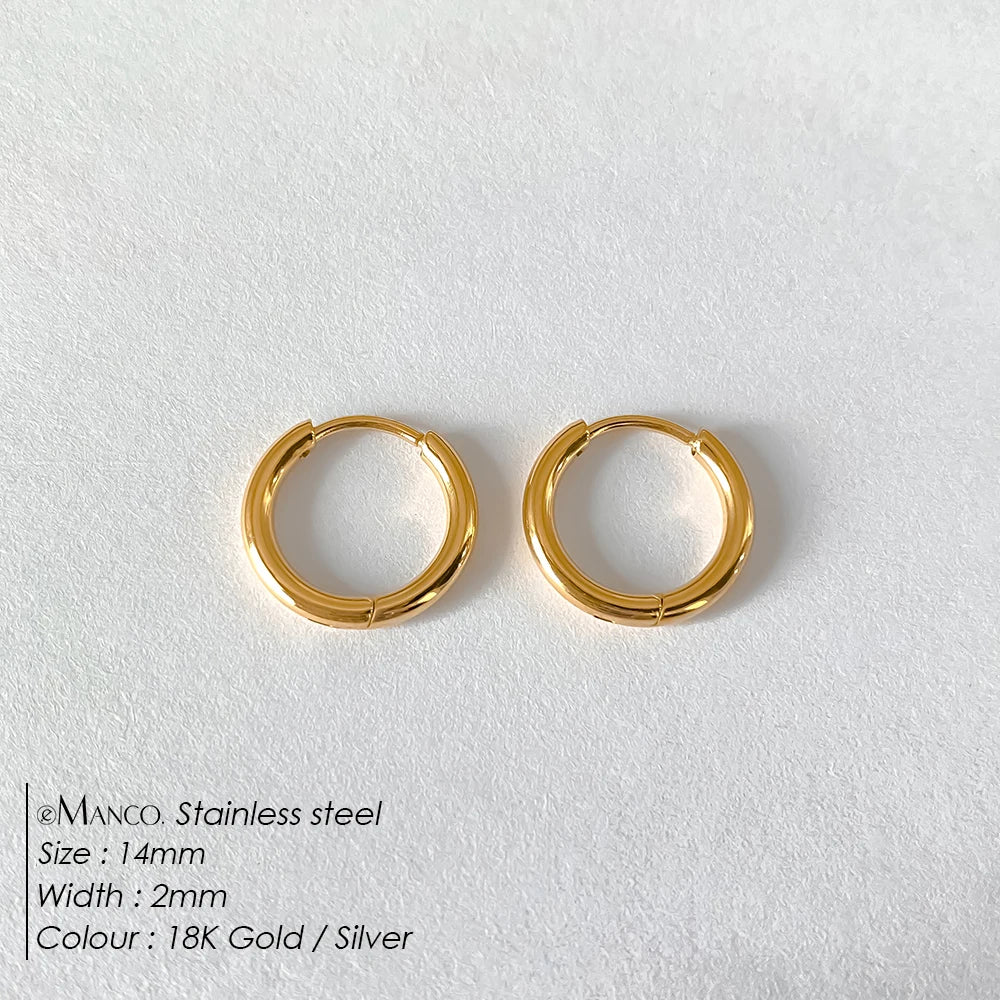 EMANCO Fashion Gold Size Circle Earrings Women's Jewelry Accessories Classic Stainless Steel Earrings Wholesale