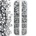 12Grids Colorful Mixed Glitter Nail Rhinestones Sparkly 2mm Mini Acrylic Flatback Diamonds Pink/Clear/Green Gems Manicure Parts
