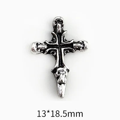 10Pcs Vintage Cross Nail Art Charms 3D Alloy Baroque Angel Heart Nail Art Decoration DIY Designer Luxury Manicure Accessories