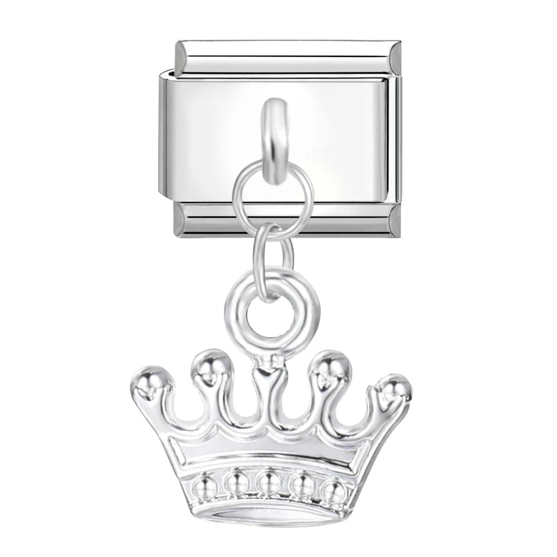 Unique Love Wings Moon Keys Bow Knot Crown Italian Charm Link Fit 9MM Stainless Steel Bracelet Women Men DIY Making Gifts