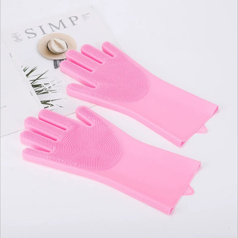 Gloves for Dogs And Cats Silicone Bathing Shampoo Scrubber Dishwashing Cleaning Glove Hair Removal Multi-Functional Pet Care