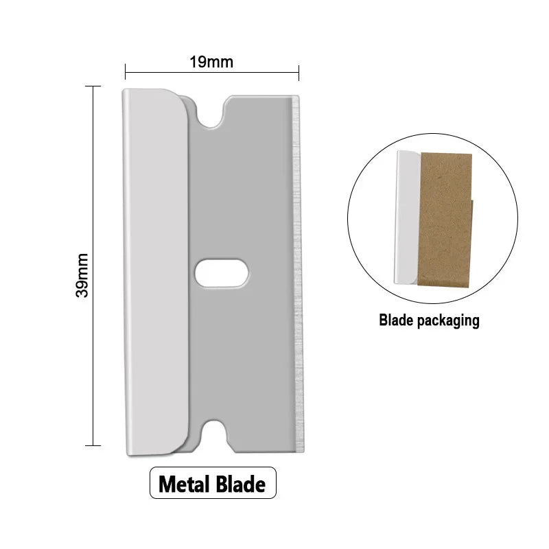 50pcs 100pcs Razor Blade Scraper Metal Glass Glue Cleaner Remover Knife Replacement Carbon Steel Blade Car Tinting Tool