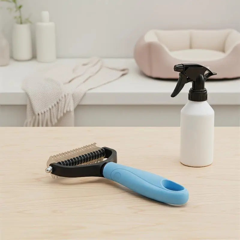Professional 2 in 1 Pet Dematting Deshedding Brush Dog Cat Hair Remover for Small Medium Large Pet Grooming