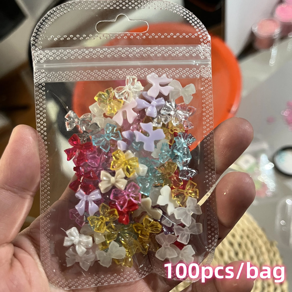 500-600pcs Bow Flower Nail Art Resin Decorations Mix Shapes Nail Charms Press on Manicure Supplies Jewelry Kawaii Accessories *&