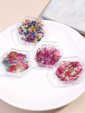 Mixed Colorful Natural Flowers Nail Art Charms Klein Blue Yellow Red Five-petaled Flower Natural Floral Manicure Accessories