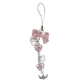 Phone Charm Strap Keychain Kawaii-Cute Crystal Jellyfish Pendant  Phone Chain Bowknot Phone Charm Keycord for  iPhone Camera Bag