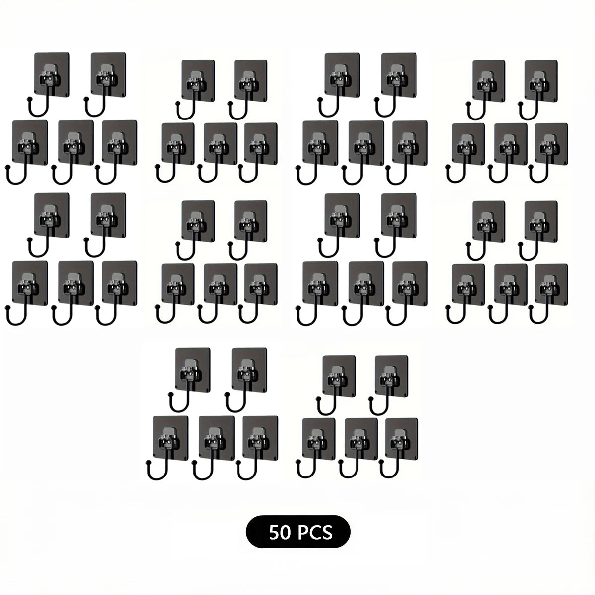50/30/20/10pcs Strong Adhesive Wall Hooks - No-Drill, Traceless Installation, Kitchen and Bathroom Organization, Self-Adhesive