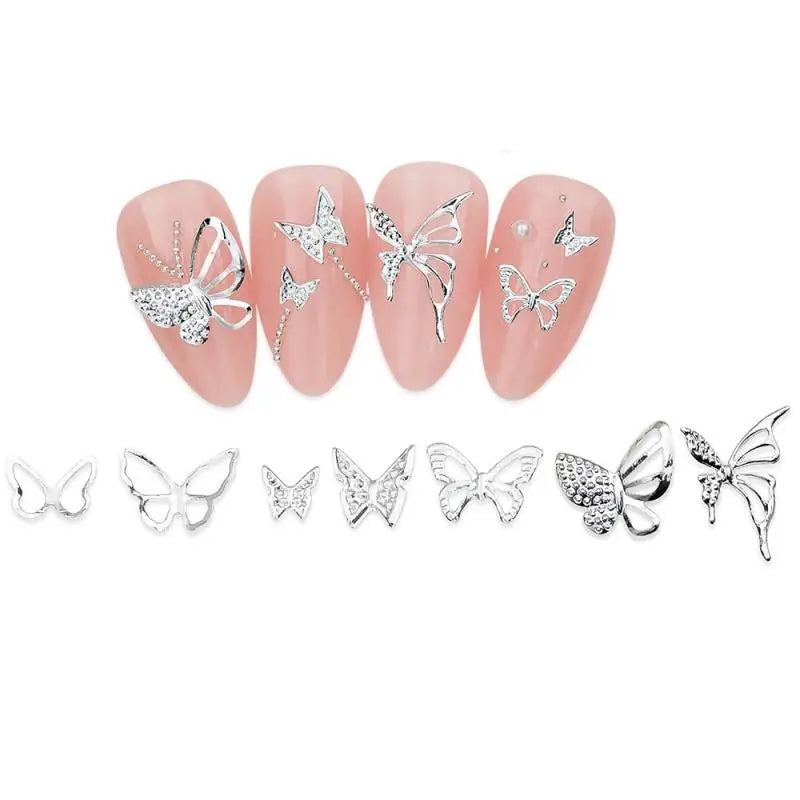 100pcs Random Mix Nail Rivet Studs Gold/Silver Stars Light Nail Art Charms Asterism Starlight Accessories Manicure Supplies