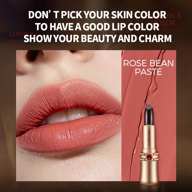 Mercilen 5-Color Obsidian Secret Realm Long-Lasting Color Fixing Essence Lipstick, Moisturizing Lip Balm, Long-Lasting, Waterproof, Smooth, Non-Sticky, No Residue, Suitable for All Skin Tones, Suitable for Casual Wear, Specia