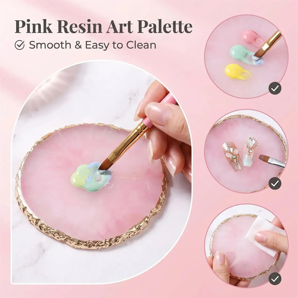 27-Piece Professional DIY Nail Art Brush Set, including nail art brushes/dotting tools/liner brushes/mixing palette/brush holder