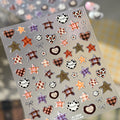 Y2K Trend 5D Nail Art Stickers Holographic Star Moon Heart Planet Chain Embossed Self Adhesive Nail Decals Decor for Women Girls