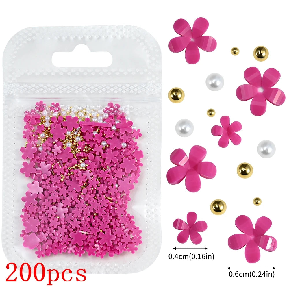 500-600pcs Bow Flower Nail Art Resin Decorations Mix Shapes Nail Charms Press on Manicure Supplies Jewelry Kawaii Accessories *&
