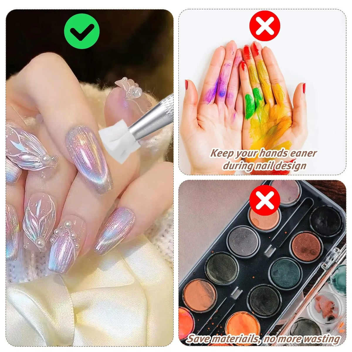 1/50/100Pcs Square Nail Art Sponge Set Gradient Nail Brushes Gel Polish Design Nail Sponge Grab Pen Manicure Decoration Accessor