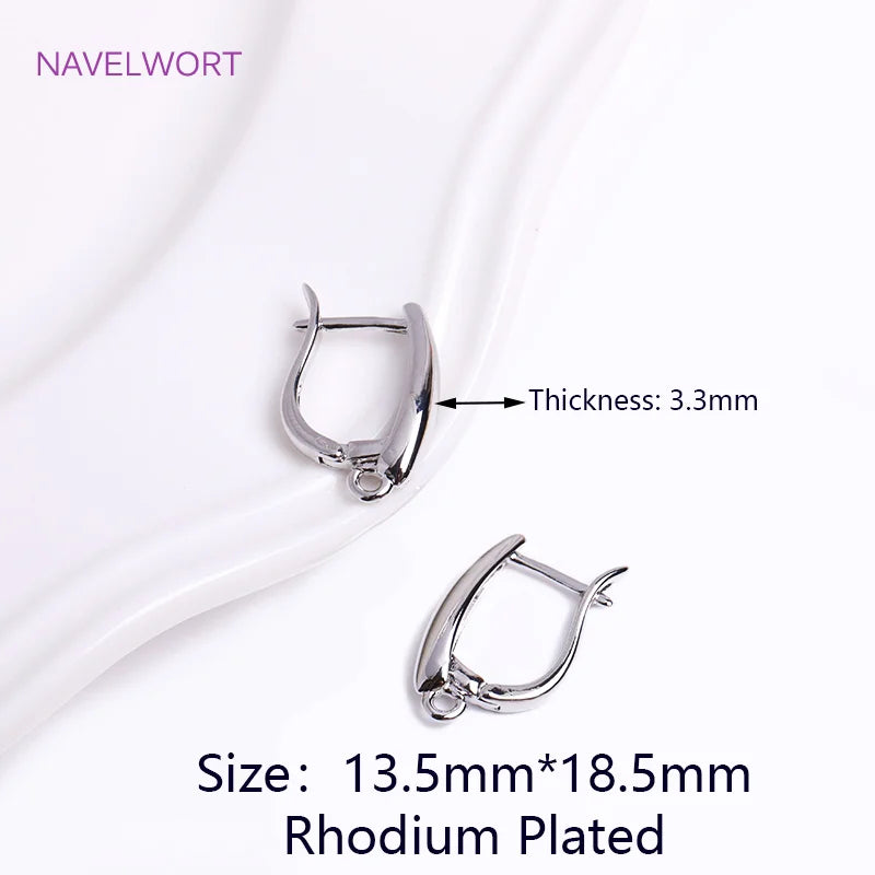 DIY Earring Making Accessories 18K Gold Plated Smooth Earring Hook Clasps Brass Metal Earwires Hooks,Jewelry Making Supplies