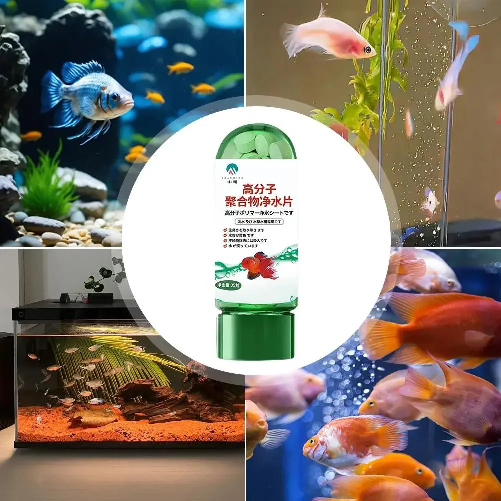 New Water Purification Tablets Fish Bowl Water Cleaning Odor Remover Effective Algae Repellent Agent For Home Aquarium Fish U5L8