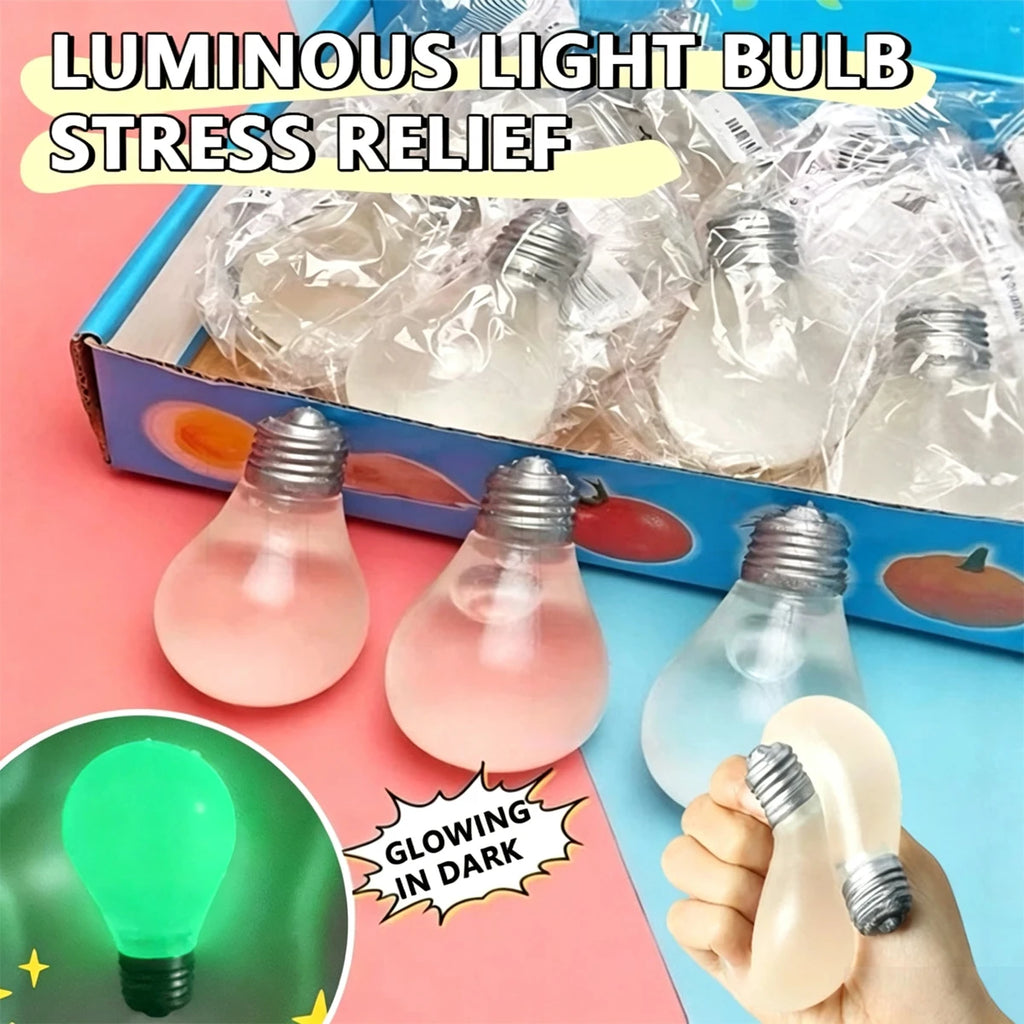 1~6Pcs Squishy Light Bulb Maltose Luminous Squeeze Toy Slow Rebound Sensory Fidget Toy Anxiety Relief Funny Decompression Gift