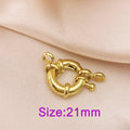 18K Real Gold Color Round Spring Clasps Hooks for Bracelet Clavicle Necklace Clasp Connectors DIY Jewelry Making Supplies