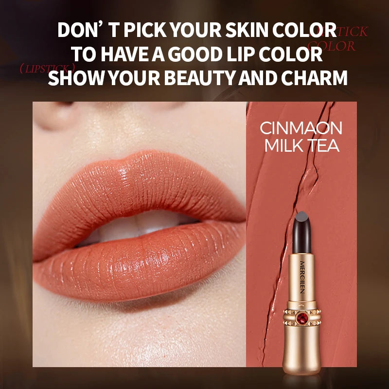 Mercilen 5-Color Obsidian Secret Realm Long-Lasting Color Fixing Essence Lipstick, Moisturizing Lip Balm, Long-Lasting, Waterproof, Smooth, Non-Sticky, No Residue, Suitable for All Skin Tones, Suitable for Casual Wear, Specia